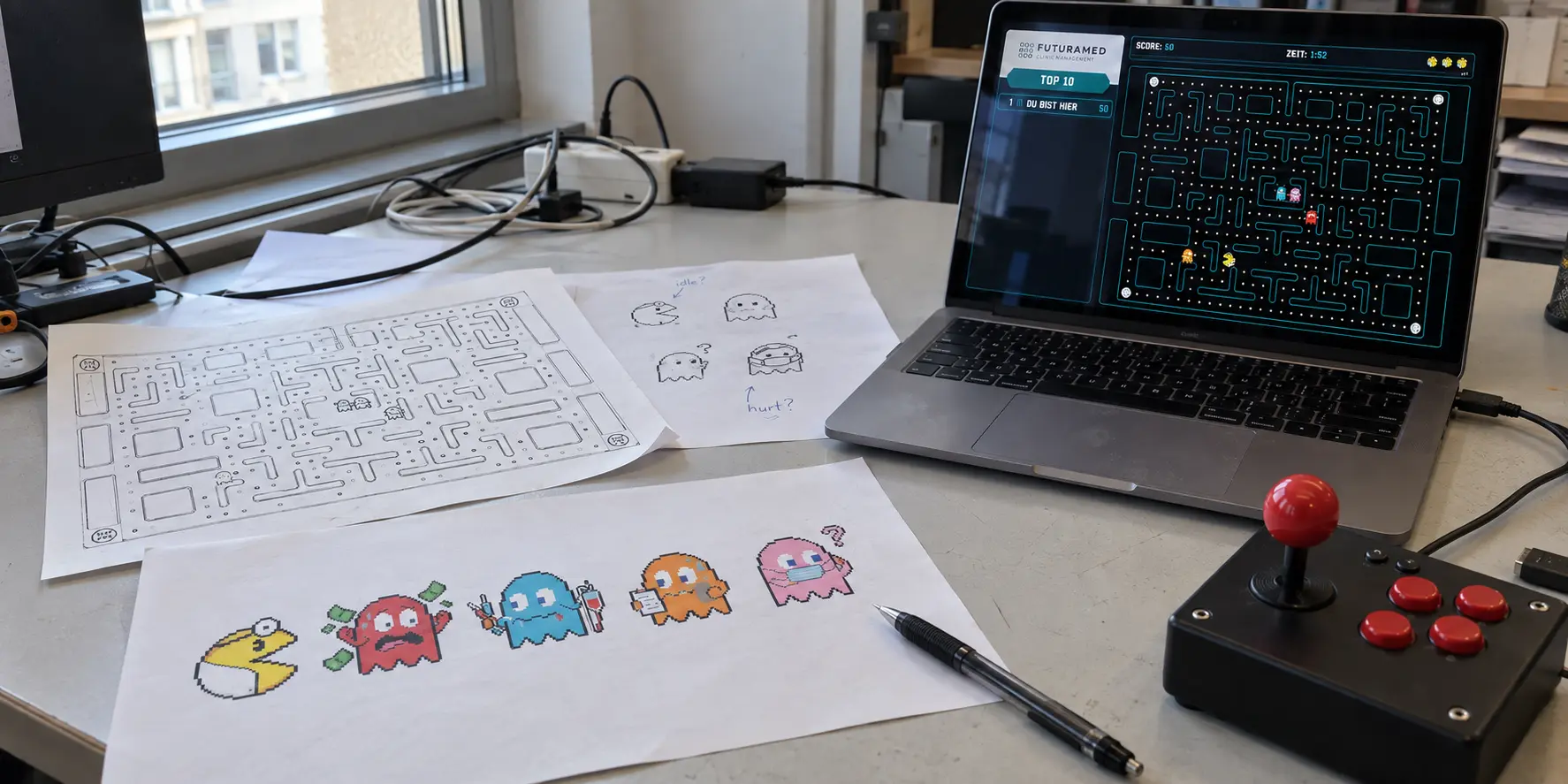 Pac Man Prototyp mit Maze und Joystick